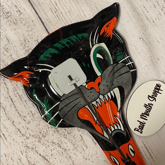 *Vintage Antique US Metal Toy Manufacturing Co Black Cat Halloween Noisemaker - Picture 2 of 6